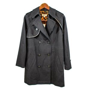 NWT COACH Convertible Wool Black Long Coat NWT